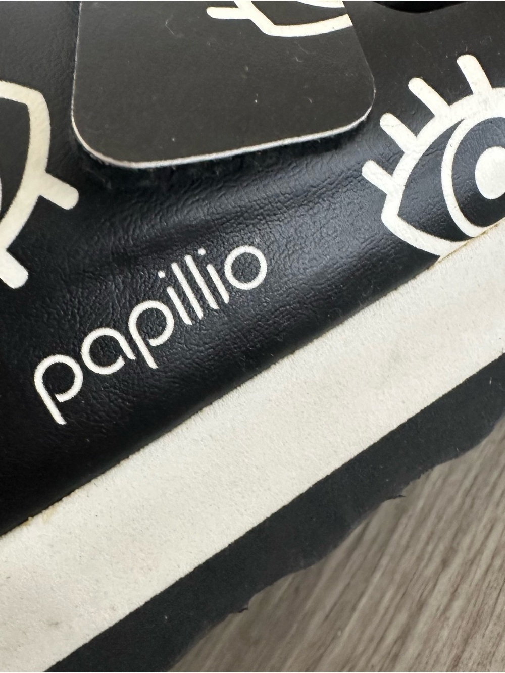 Papillio by Birkenstock Arizona Eye Graphic Slide Sandal Black/White - Picture 12 of 16